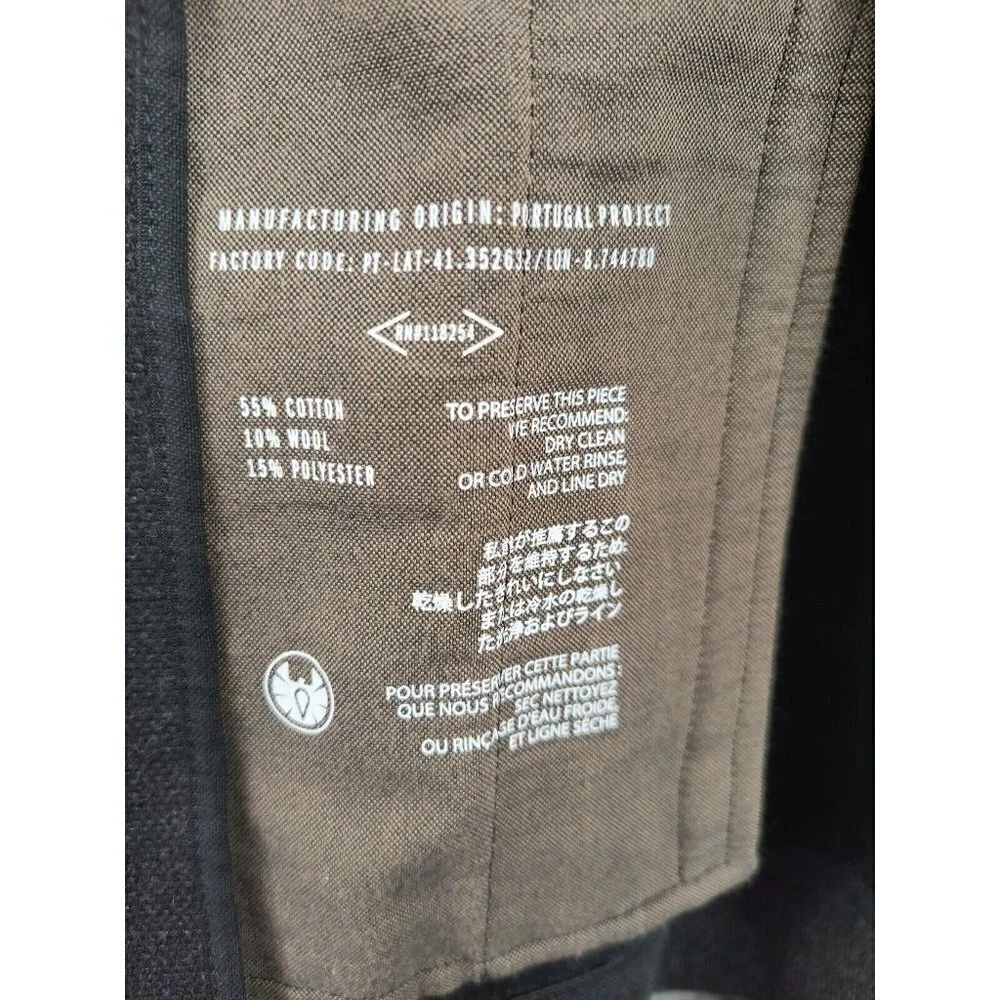 Apolis Global Citizen Jacket Mens Medium Wool Cotton Bomber Full Zip Long Sleeve